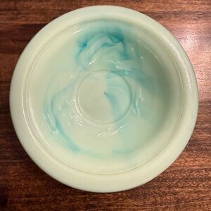 Avon Light Green Ceramic Plate with Blue Accents